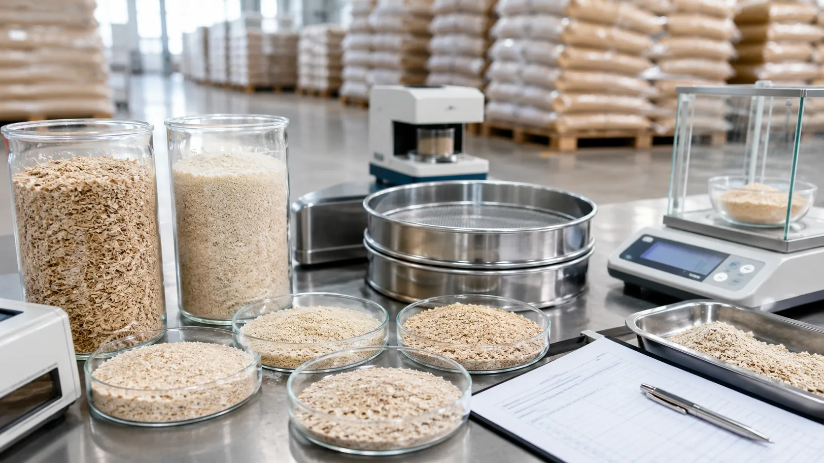 Psyllium Husk quality evaluation with purity, swelling index, moisture and particle size testing for international bulk buyers